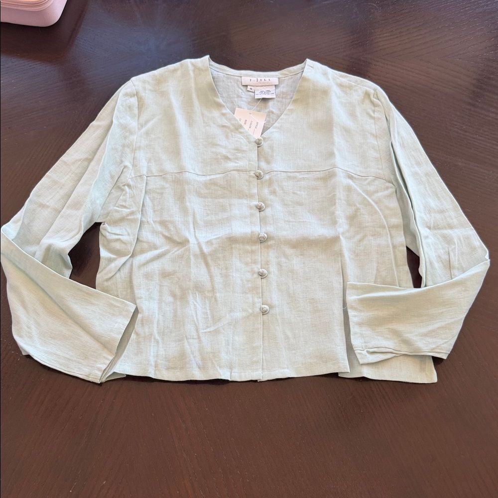 J. Jill Sage Green Button-Up Top
